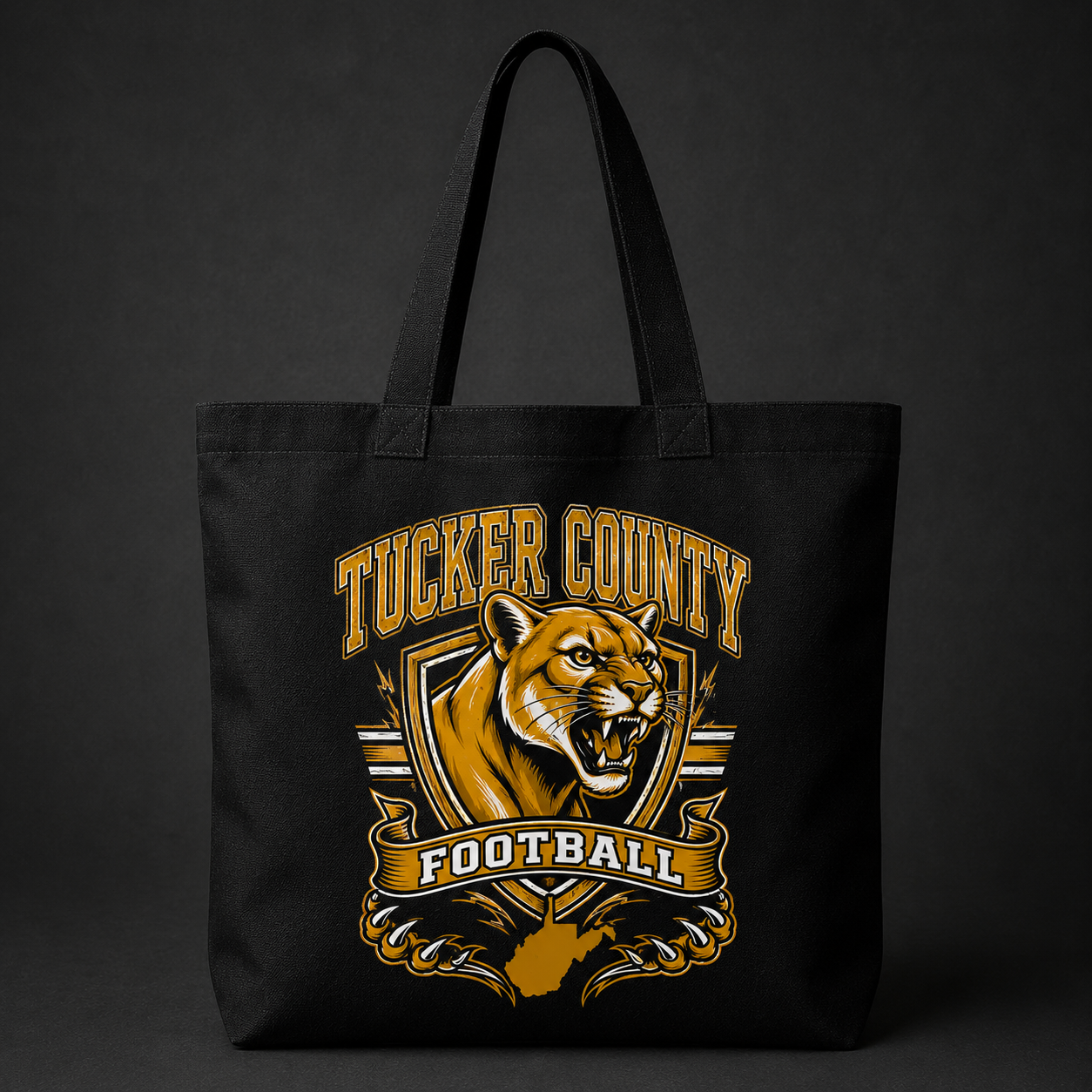 Tucker County Football Canvas Tote