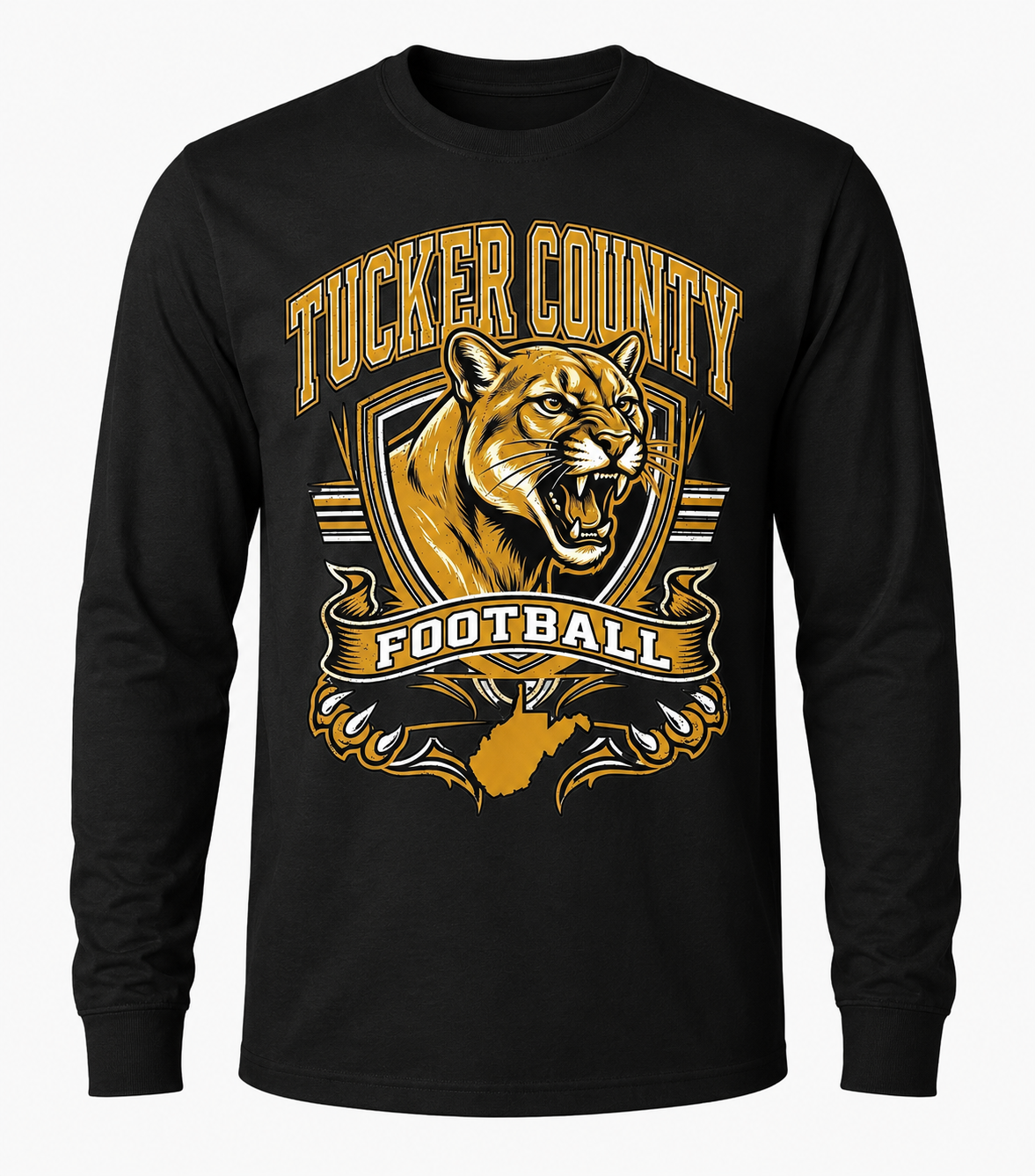 Tucker County Mt Lions Football Long Sleeve Tee