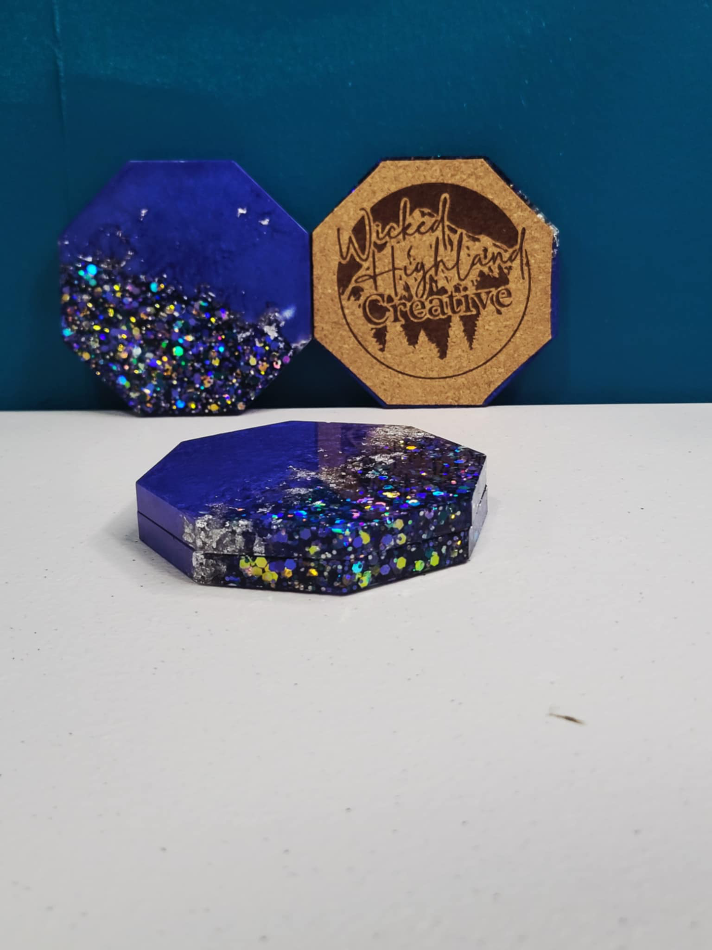 Set of 4 - Midnight Starfall Resin Coaster Set πβ¨