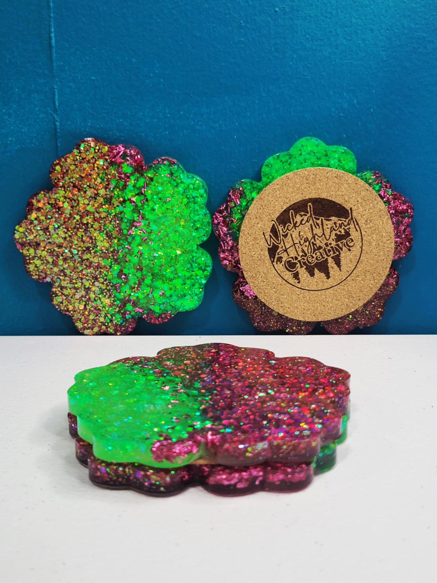 Set of 4 - Wicked Spark Resin Coaster Set ππ