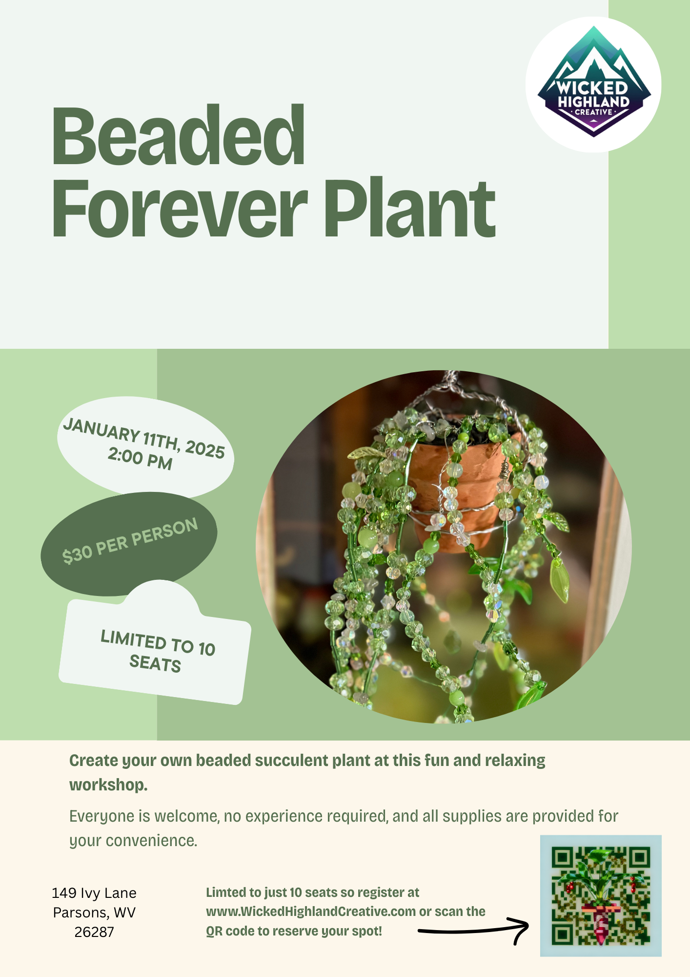 Beaded Forever Plant - Make & Take Event
