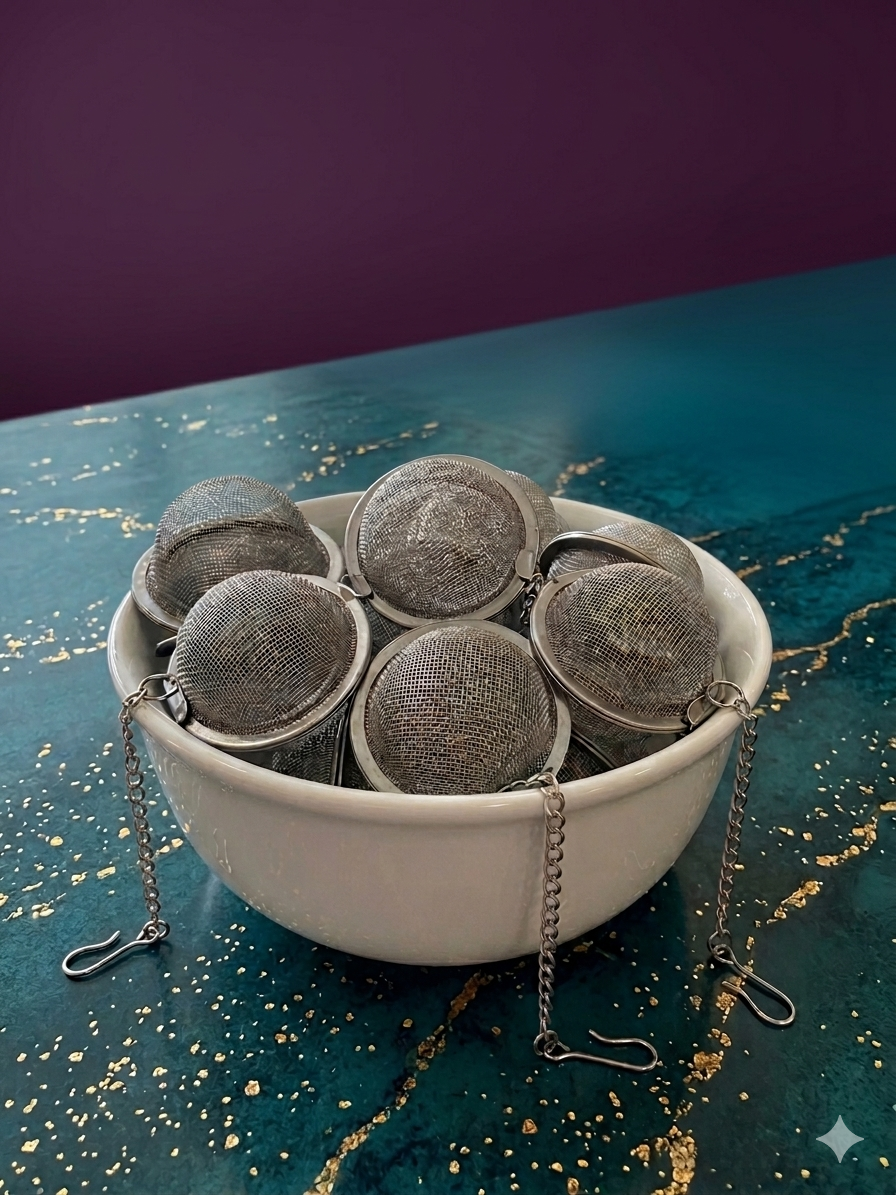 Classic Ball Tea Infuser — Stainless Steel Mesh with Chain Hook