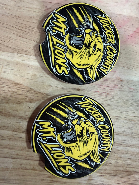 Tucker County Mountain Lions Car Coasters (Ceramic)