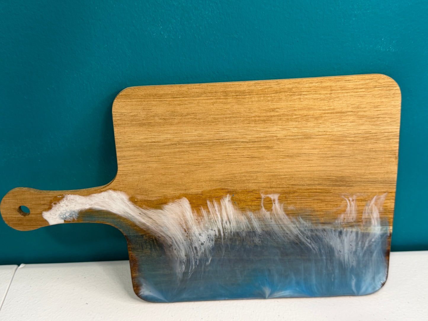 “Low Tide Break” Ocean Resin Charcuterie Board