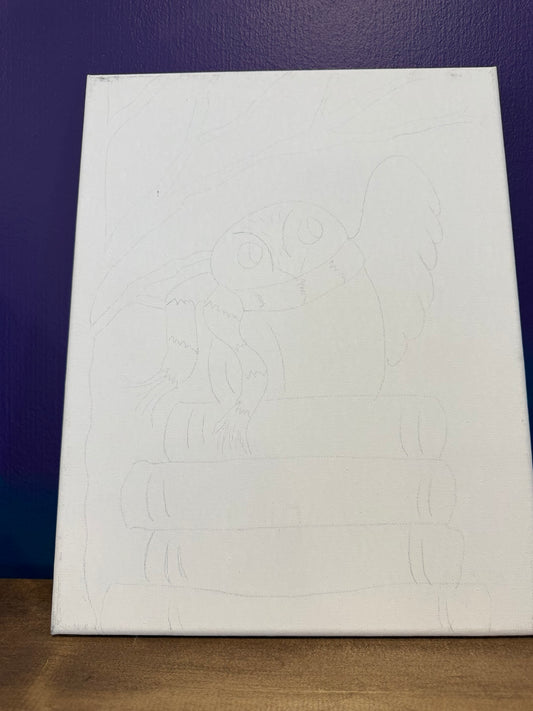 Premade “Wizard Owl” Canvas – 11x14