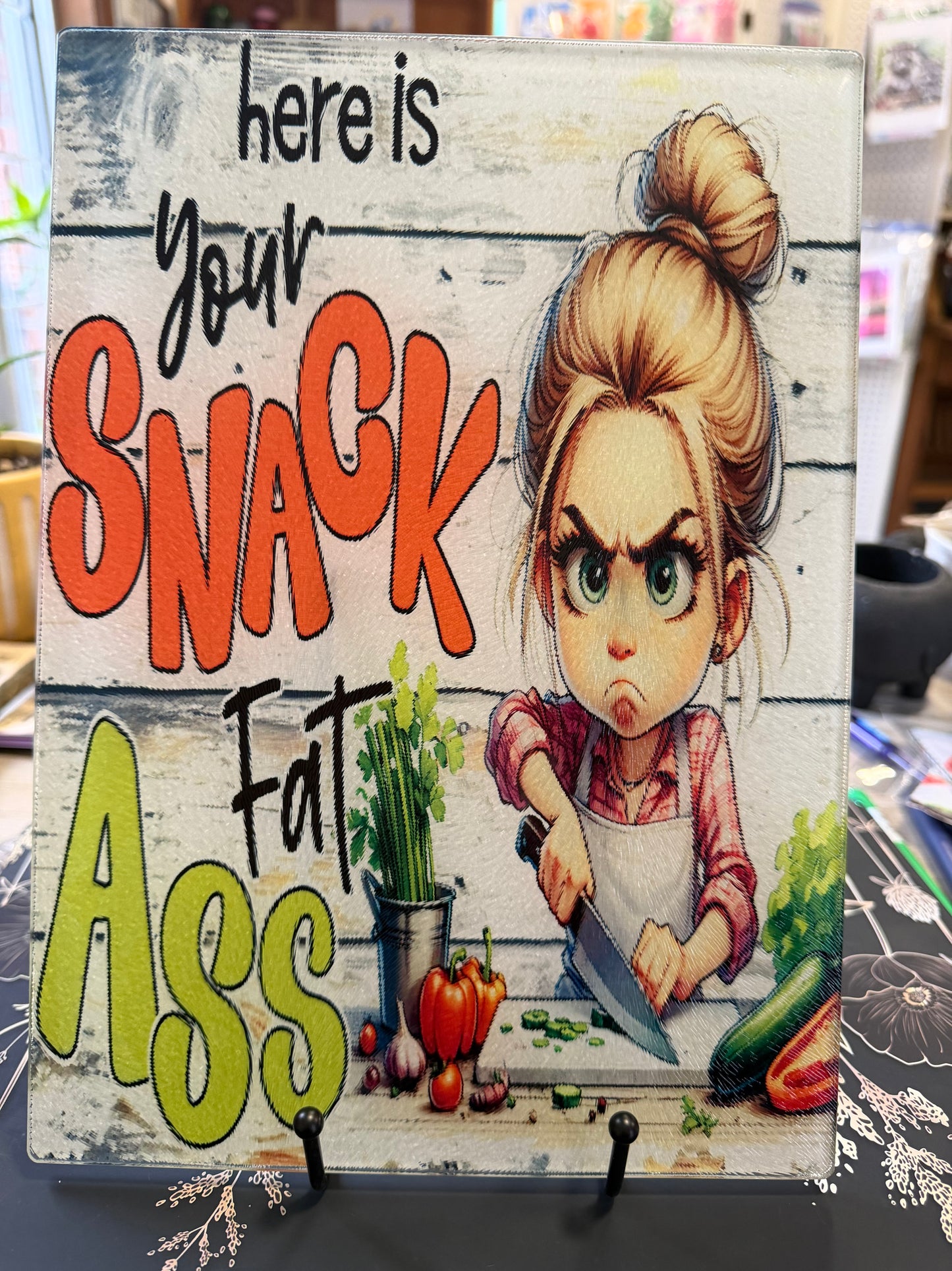 “Here Is Your Snack” Cutting Board