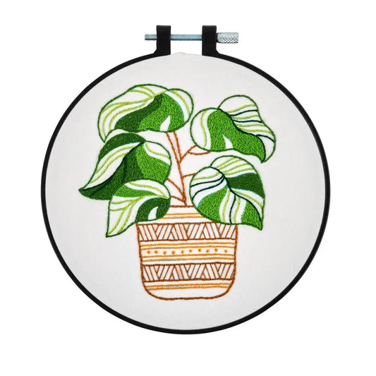 Bucilla Stamped Embroidery Kit 6" Potted Beauty