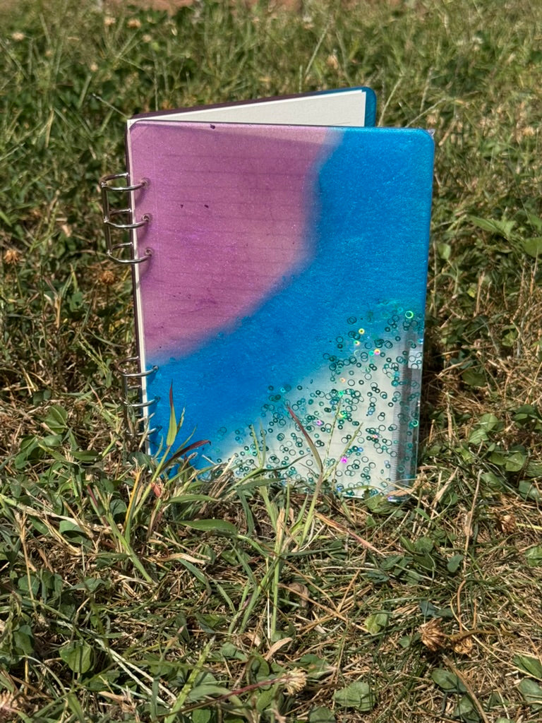 Cosmic Tide A5 Resin Journal – Refillable & Shimmer-Dipped