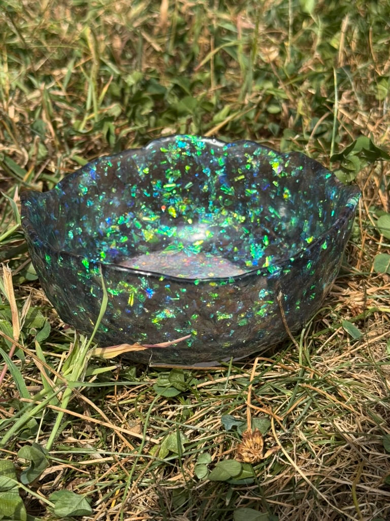 Nebula Bloom Iridescent Resin Bowl