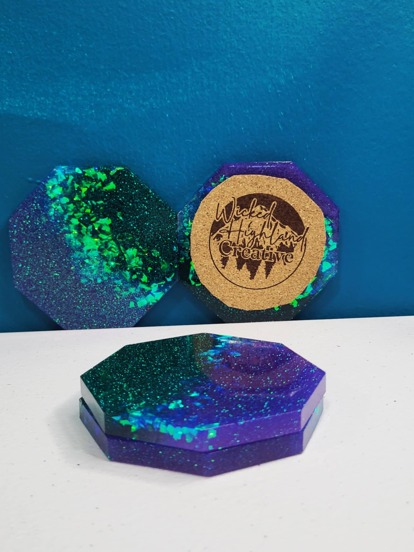 Set of 4 - Enchanted Forest Resin Coaster Set 🌿✨