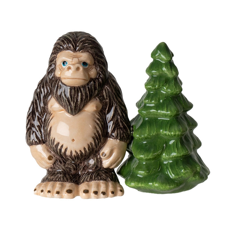 Bigfoot & Tree Ceramic Salt & Pepper Shaker Set