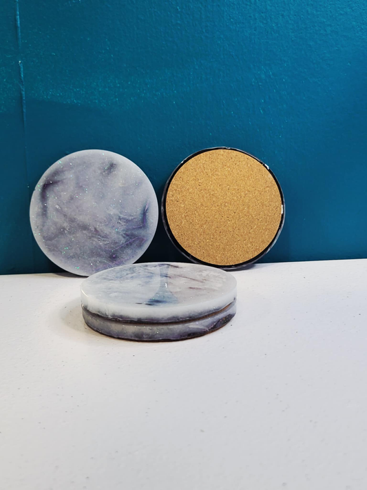Set of 4 - Lunar Veil Resin Coaster Set 🌙✨