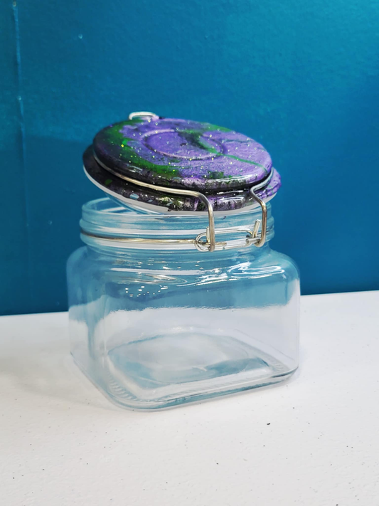 “Potion Vault” Glass Jar with Resin Enchanted Lid