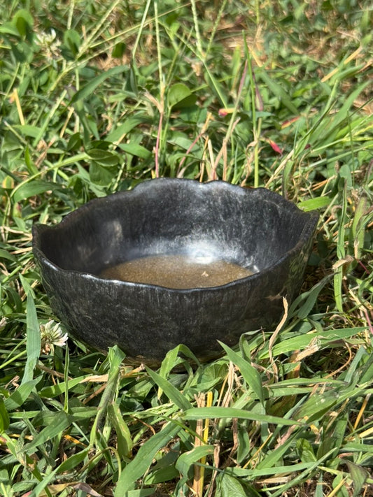 Midnight Tides Resin Bowl – With Sand-Dusted Base