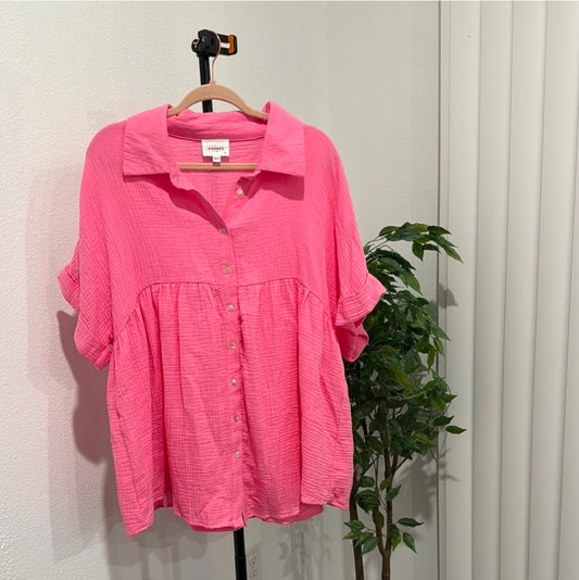 💗 Andrée by Unit Pink Button-Down Top