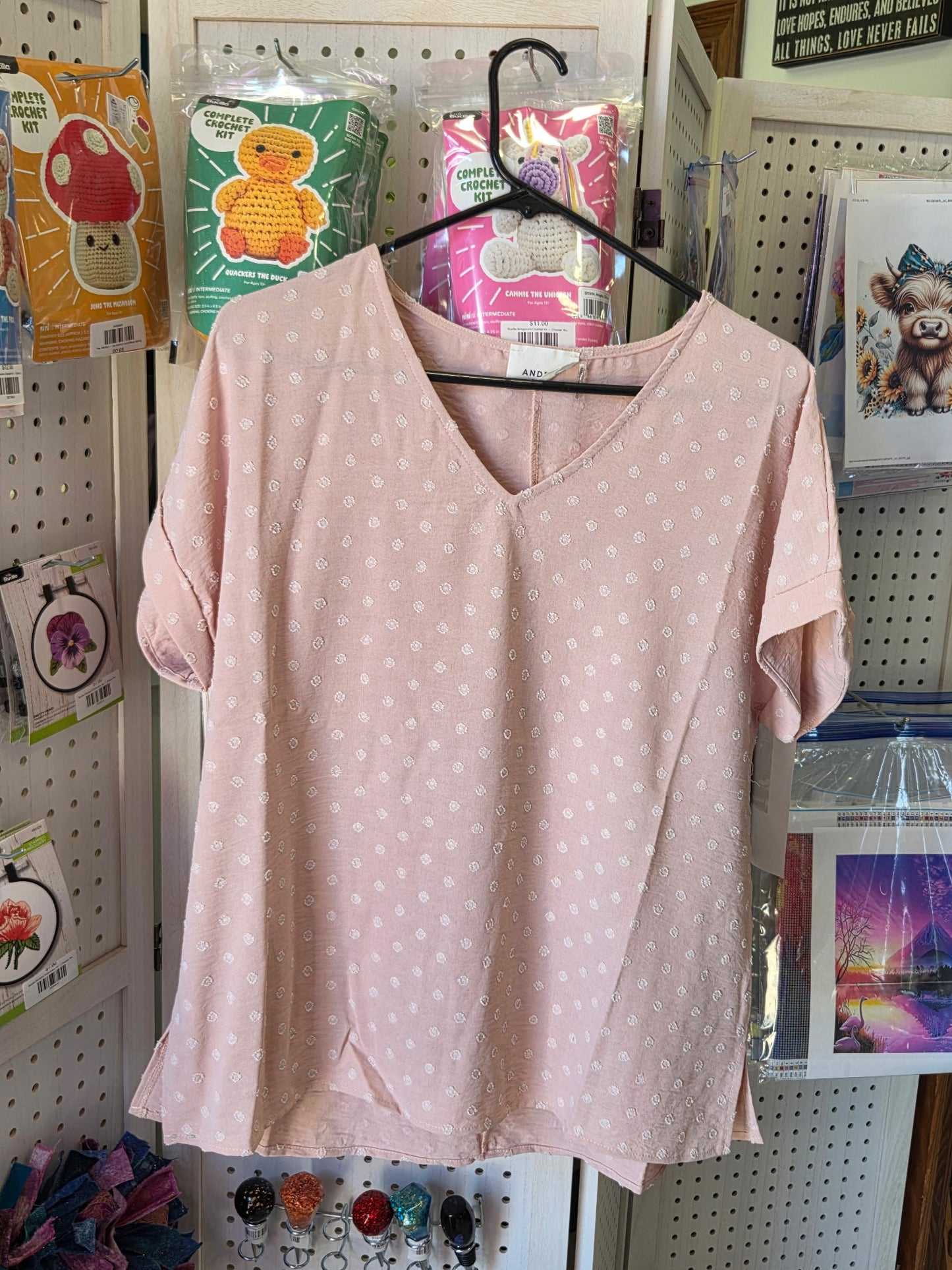 🍑 Andrée by Unit Soft Peach V-Neck Top
