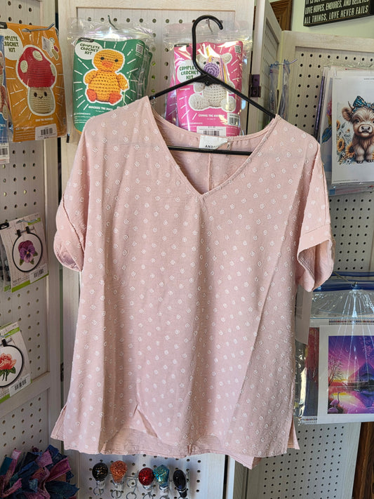 🍑 Andrée by Unit Soft Peach V-Neck Top