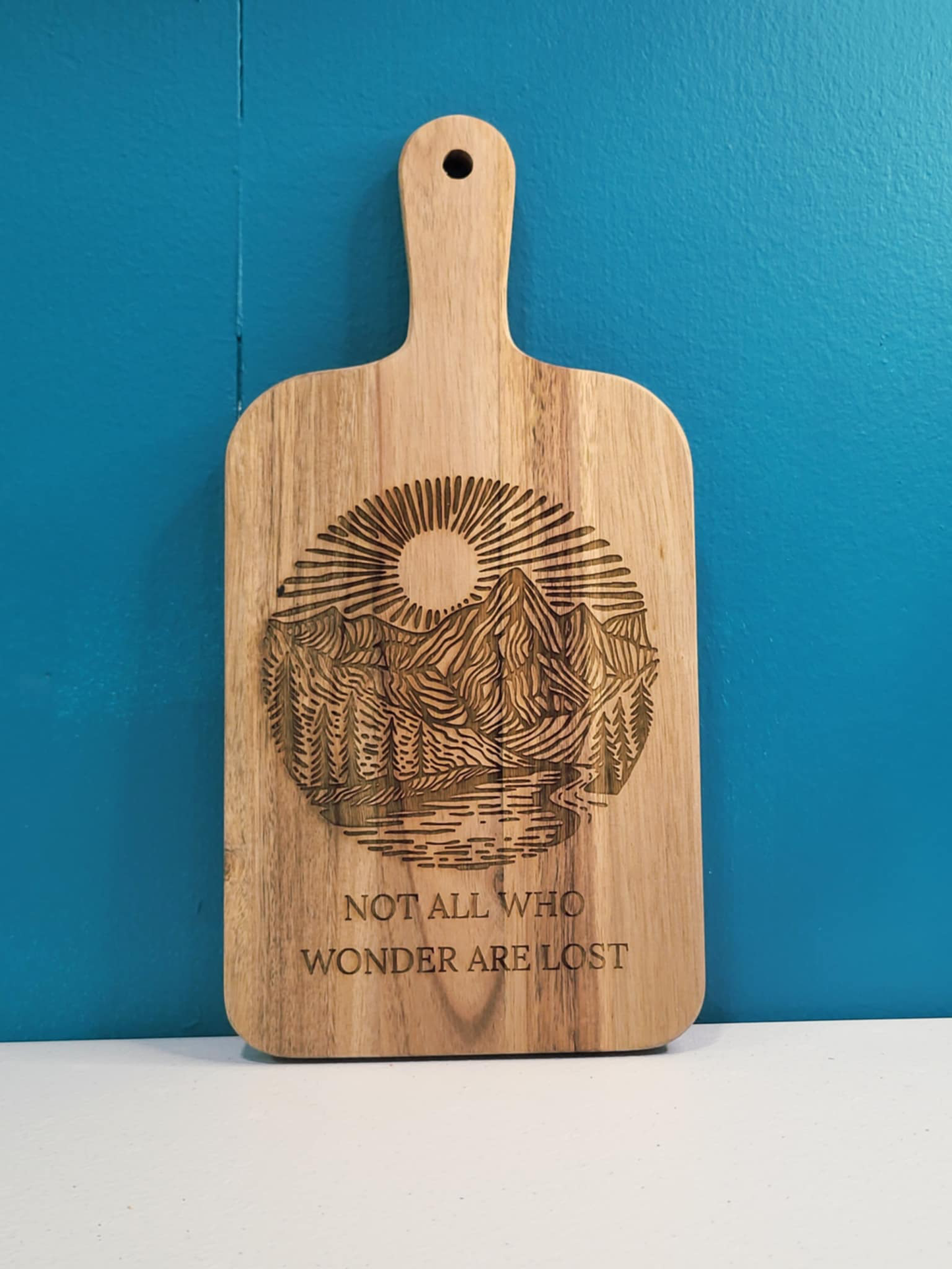 “Not All Who Wander Are Lost” Engraved Wooden Board 🌄