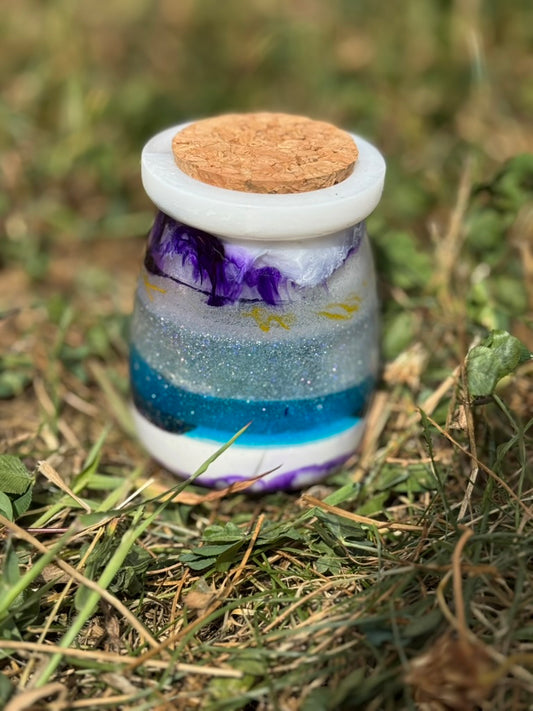 Arcane Keepsake Jars – Resin Layers with Cork Top