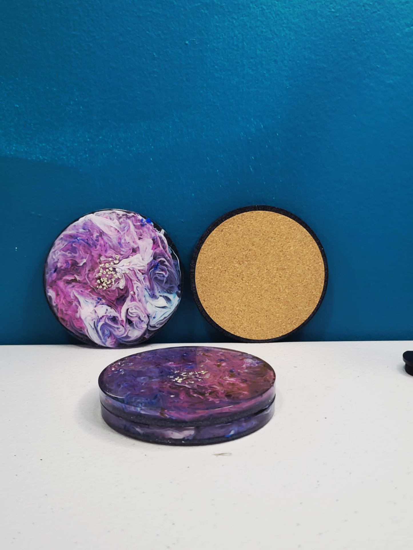 Set of 4 - Enchanted Bloom Resin Coaster Set 🌸✨