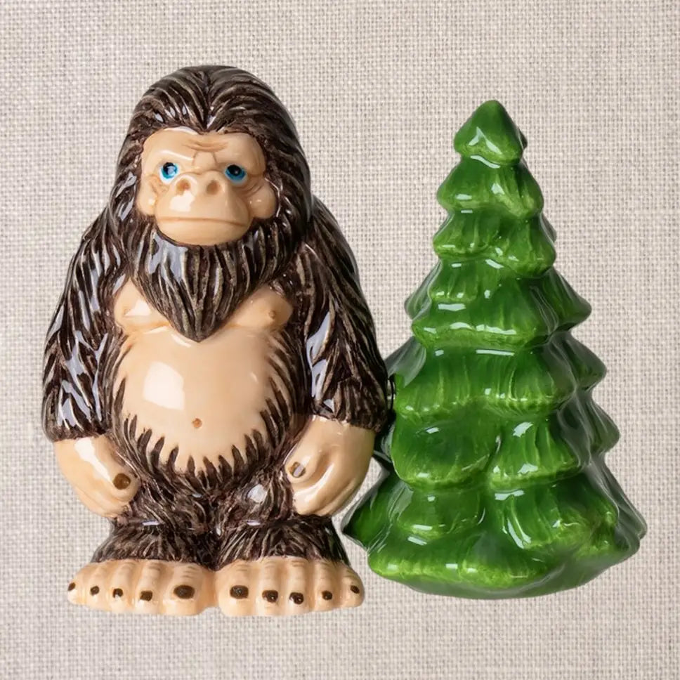 Bigfoot & Tree Ceramic Salt & Pepper Shaker Set