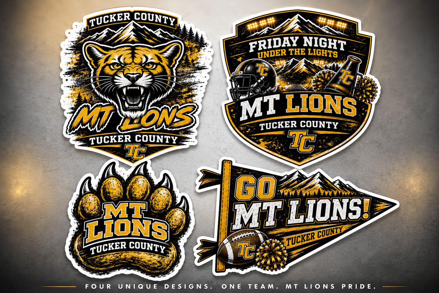 MT Lions Sticker Set — Tucker County Pride