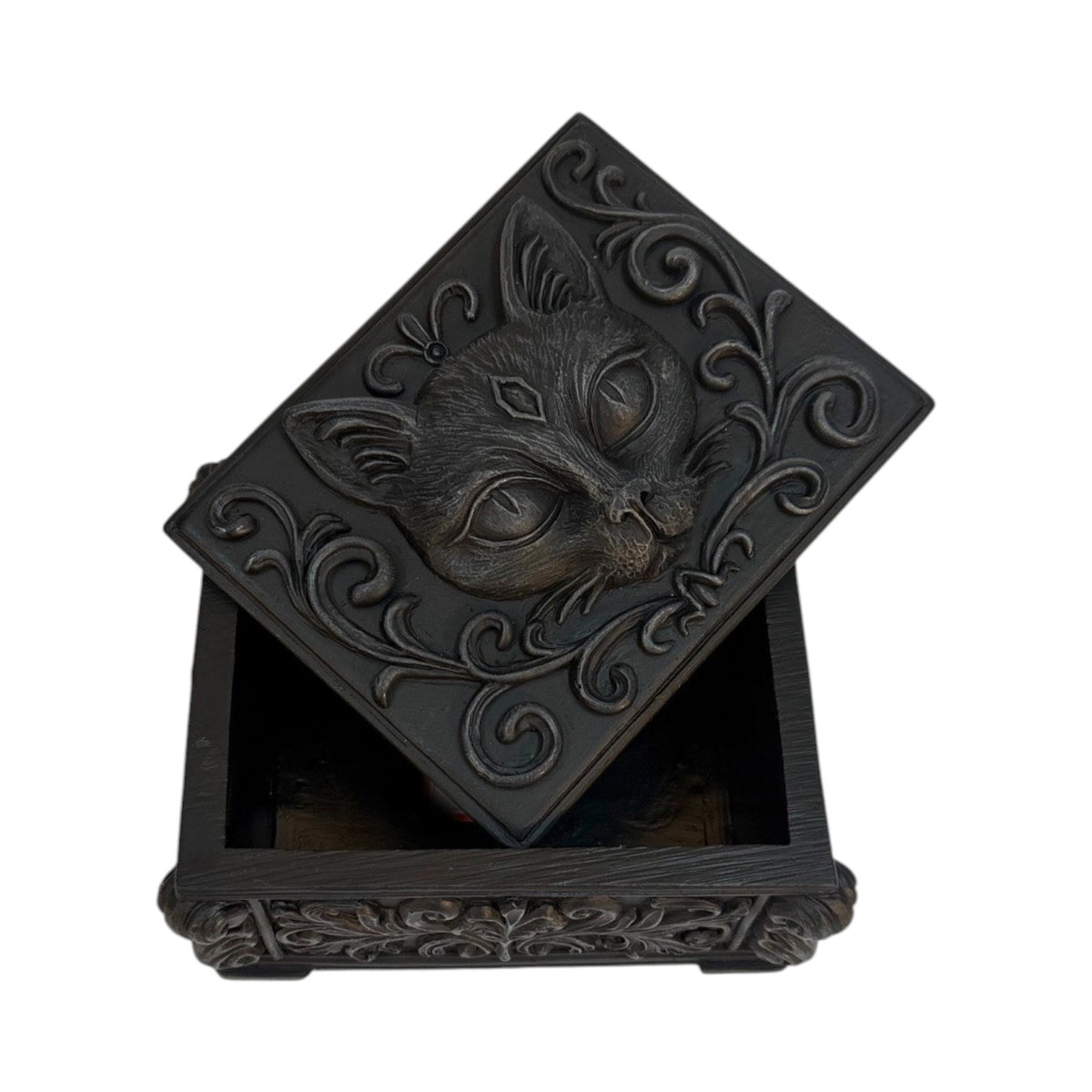 Shadow Whisper Gothic Cat Keepsake Box