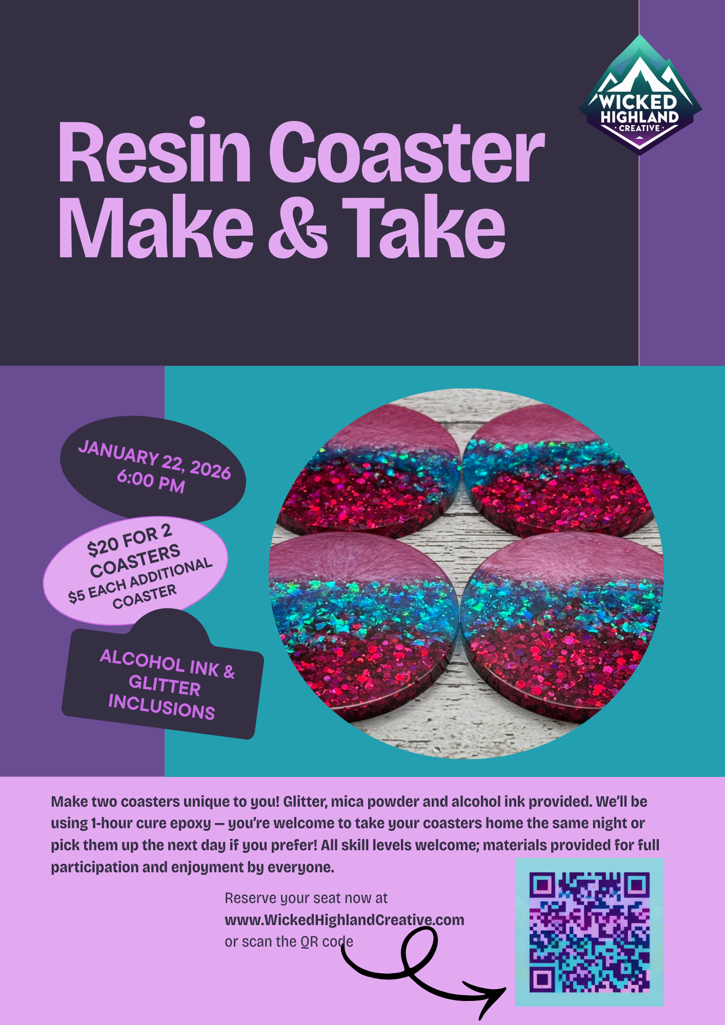 Resin Coaster Craft Night – Make Your Own Set!