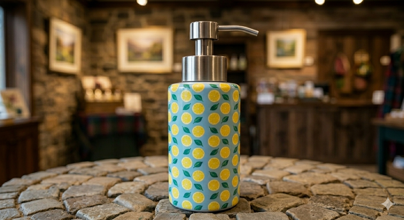 Lemon Slice Sublimated Metal Soap Dispenser