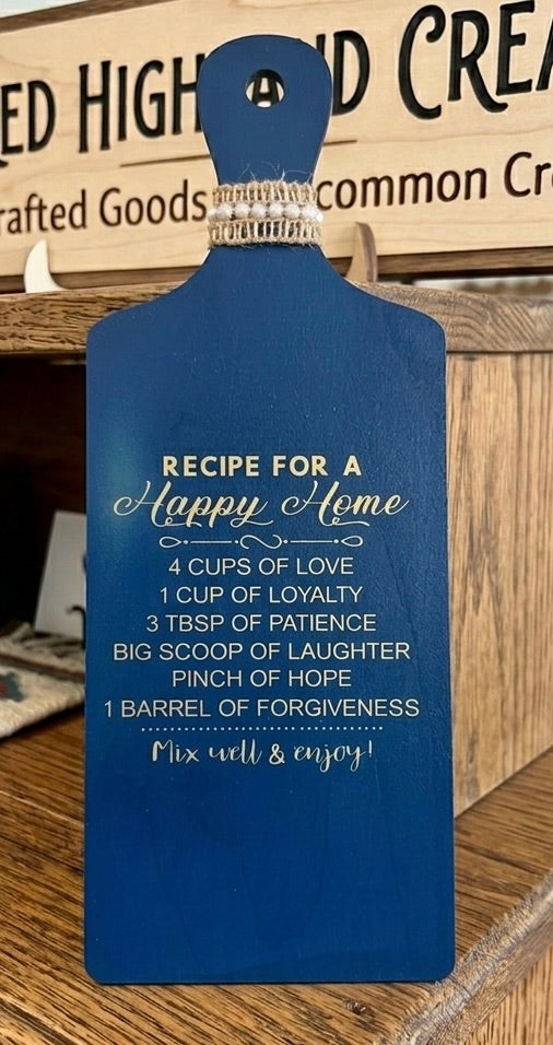 "Recipe for a Happy Home" Decorative Cutting Board