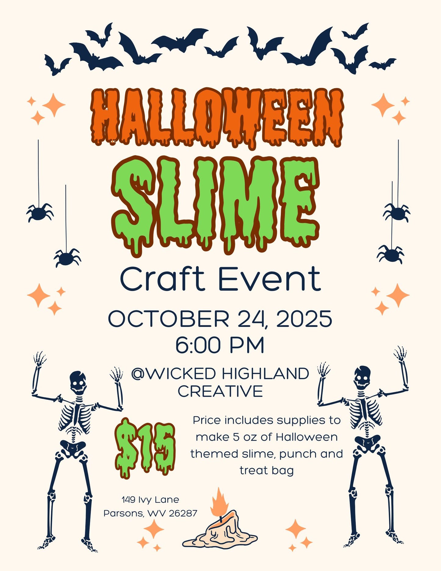 👻 Halloween Slime Class — Make & Take Workshop