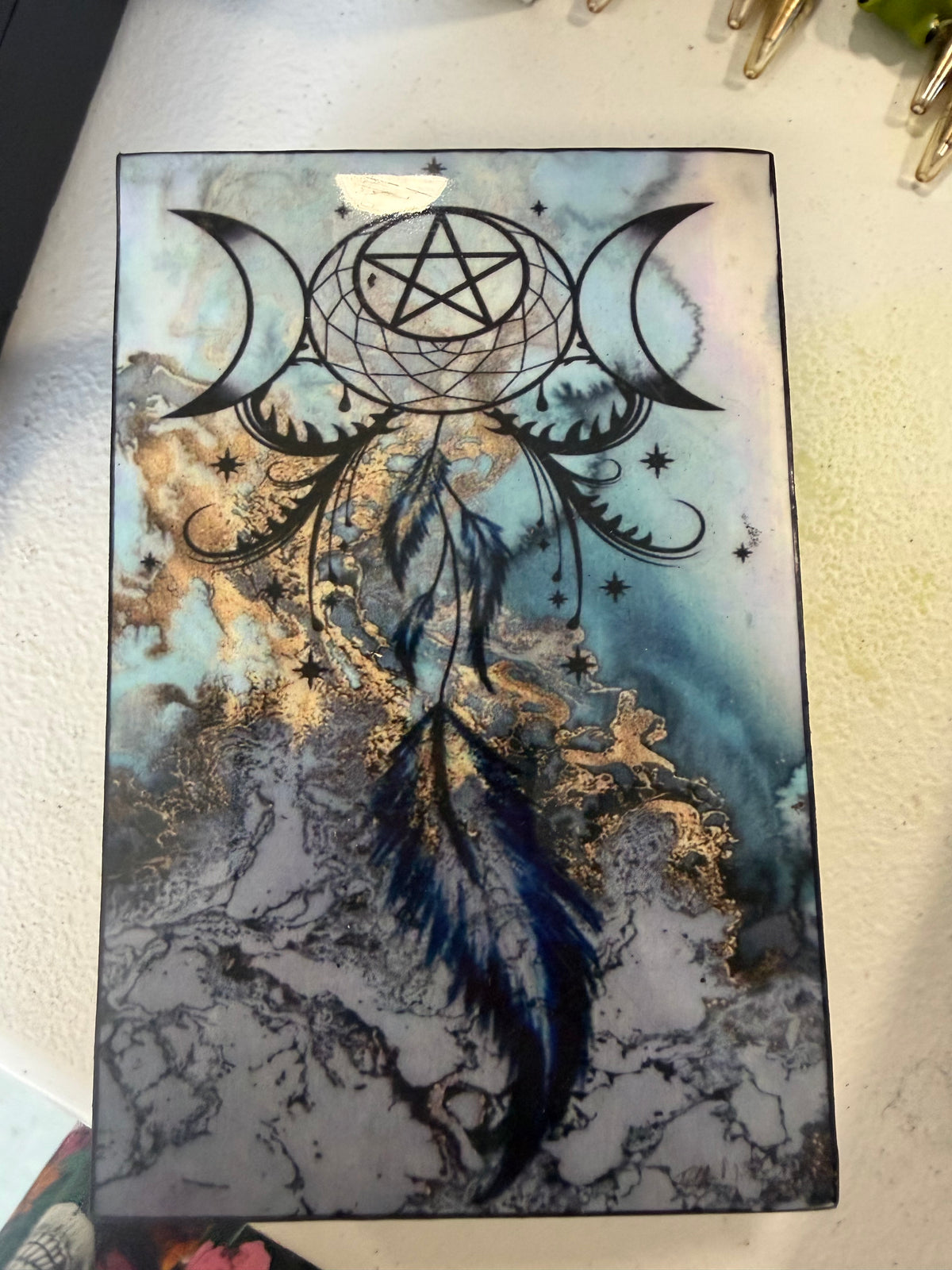 Blue Dream Catcher Box 6"x4"