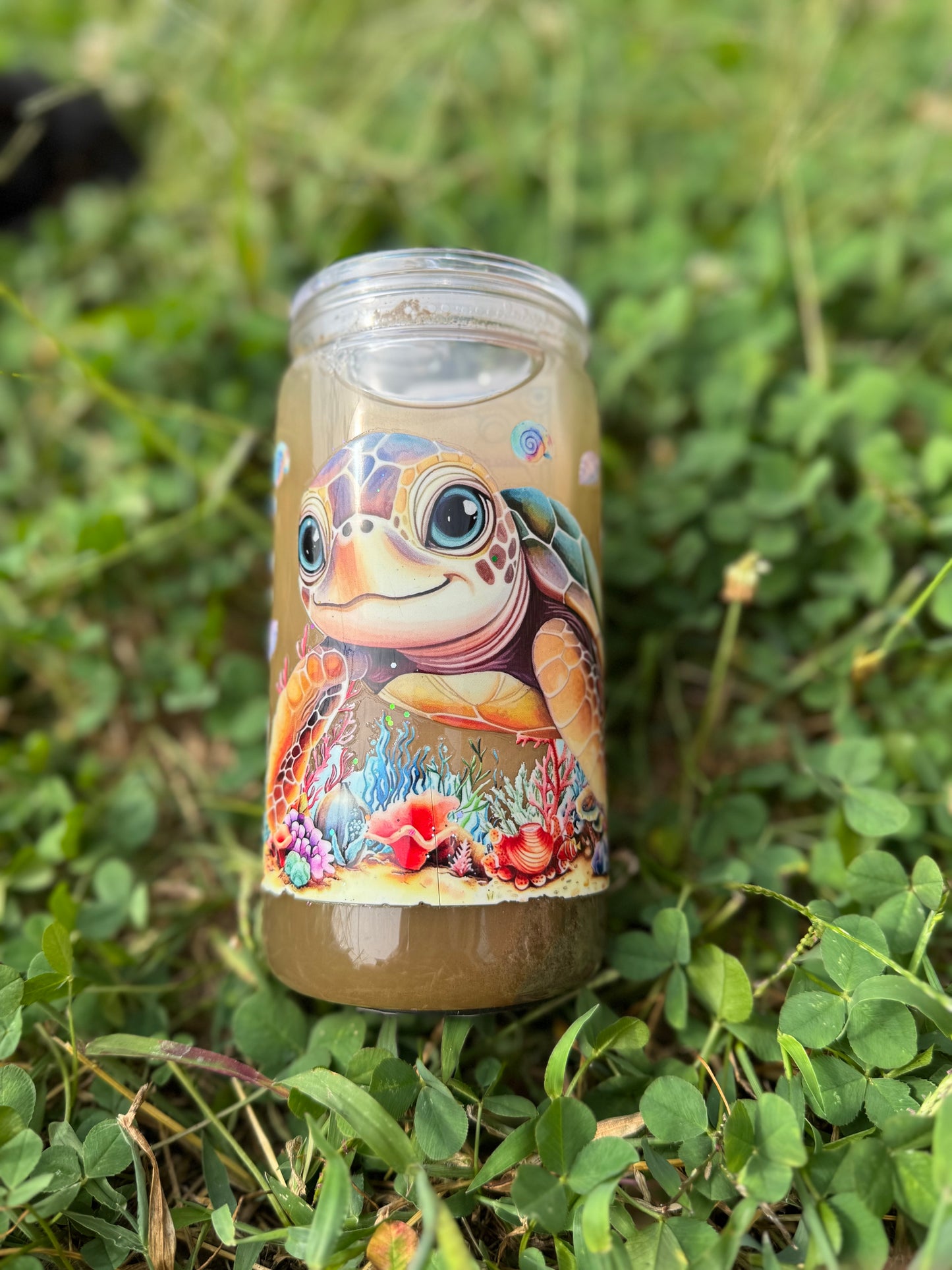 16 oz Glitter Snow Globe Can Tumblers