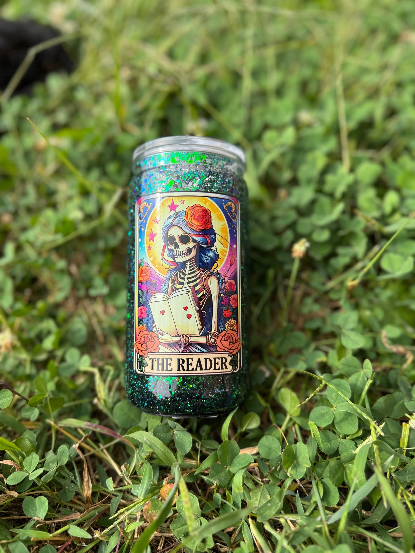 16 oz Glitter Snow Globe Can Tumblers