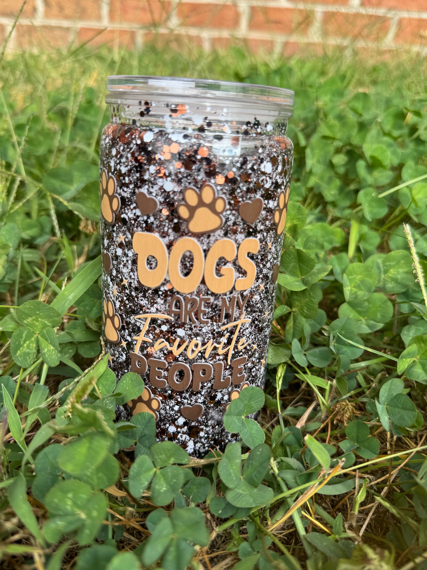 16 oz Glitter Snow Globe Can Tumblers