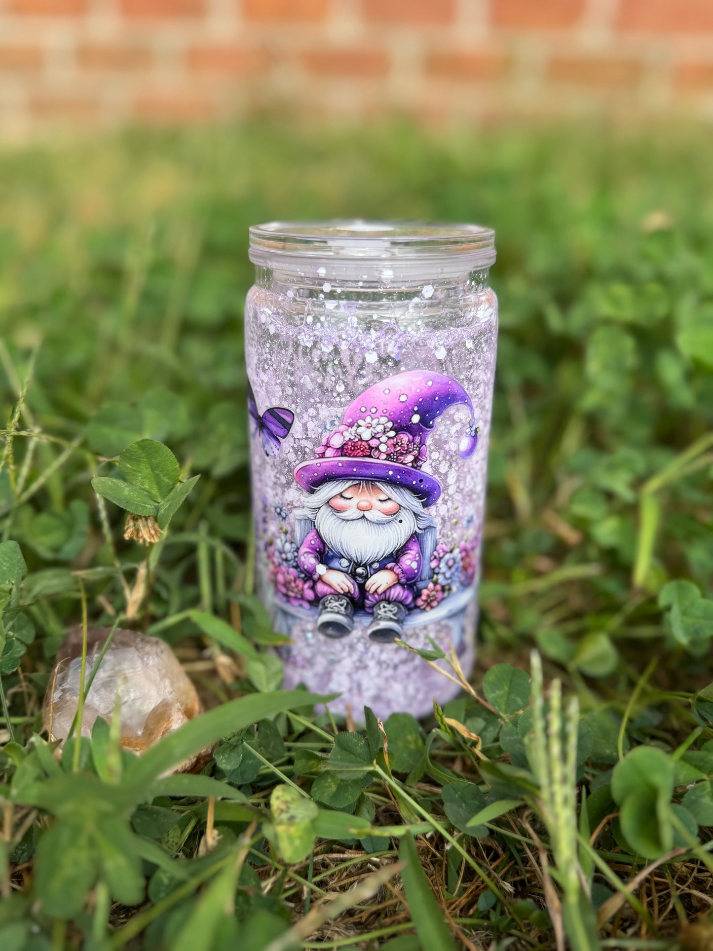 16 oz Glitter Snow Globe Can Tumblers