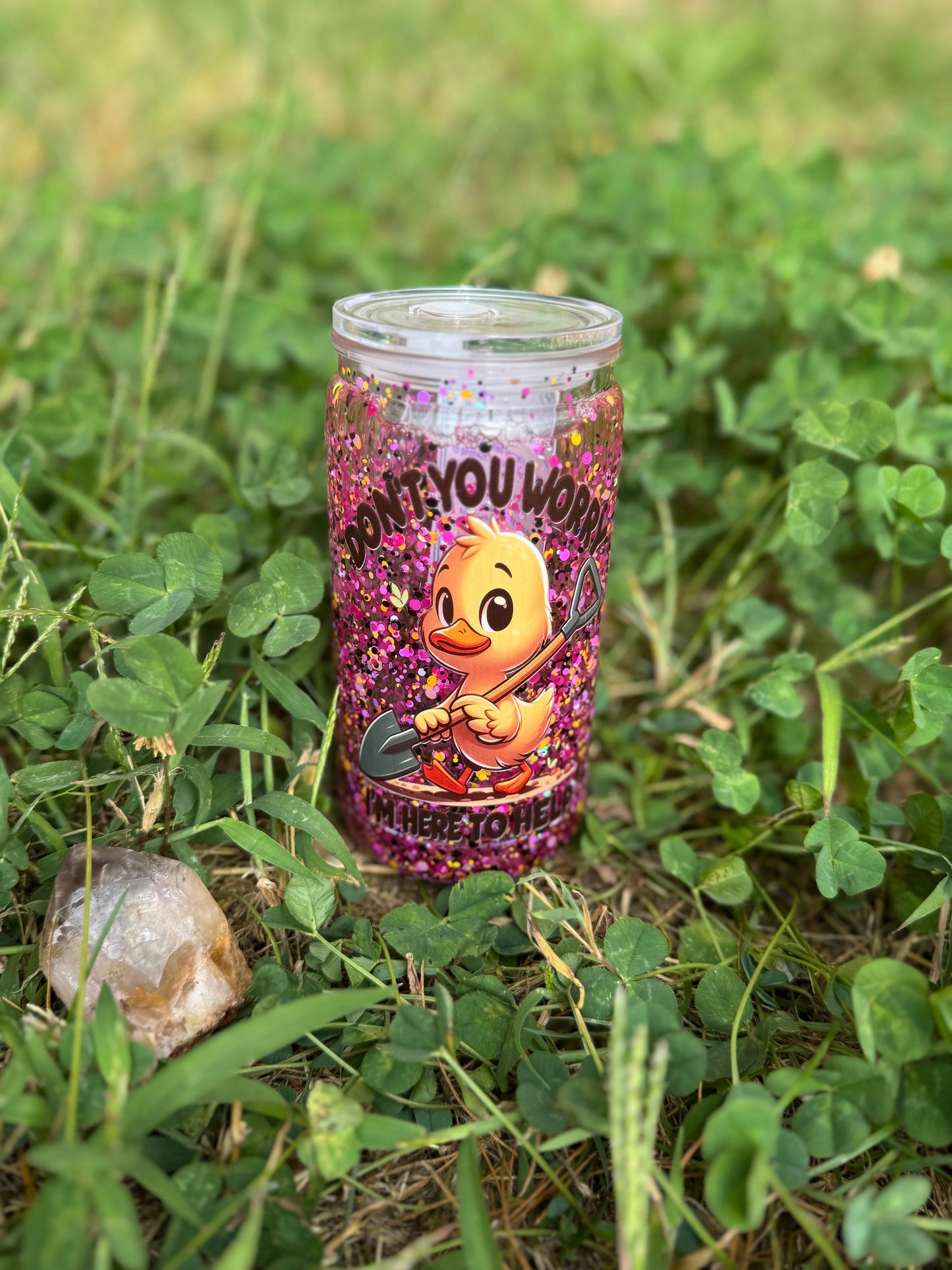 16 oz Glitter Snow Globe Can Tumblers