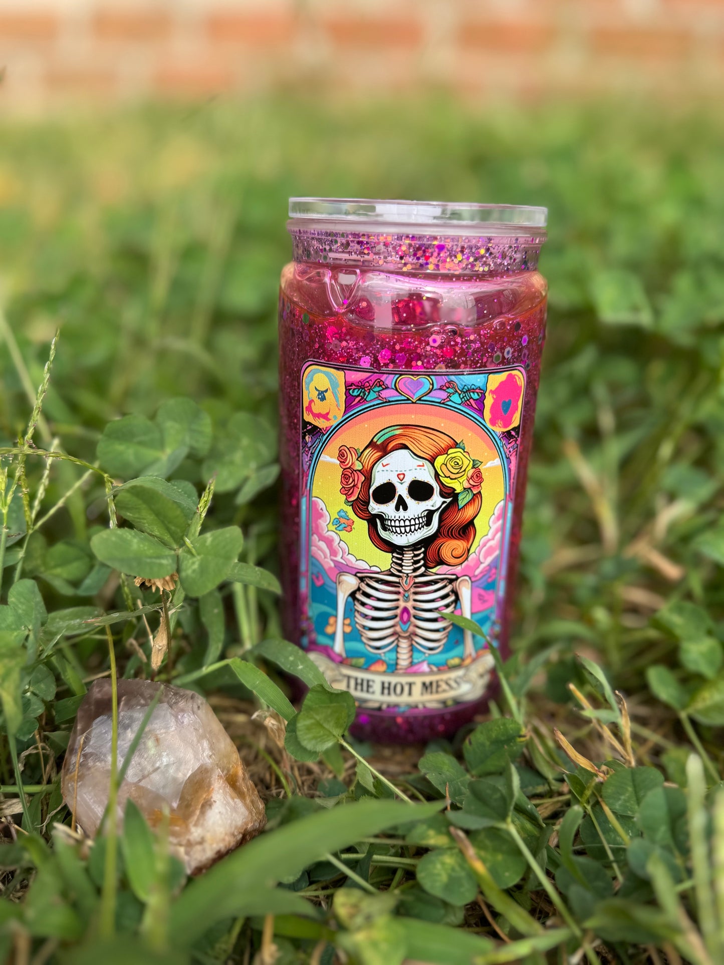 16 oz Glitter Snow Globe Can Tumblers