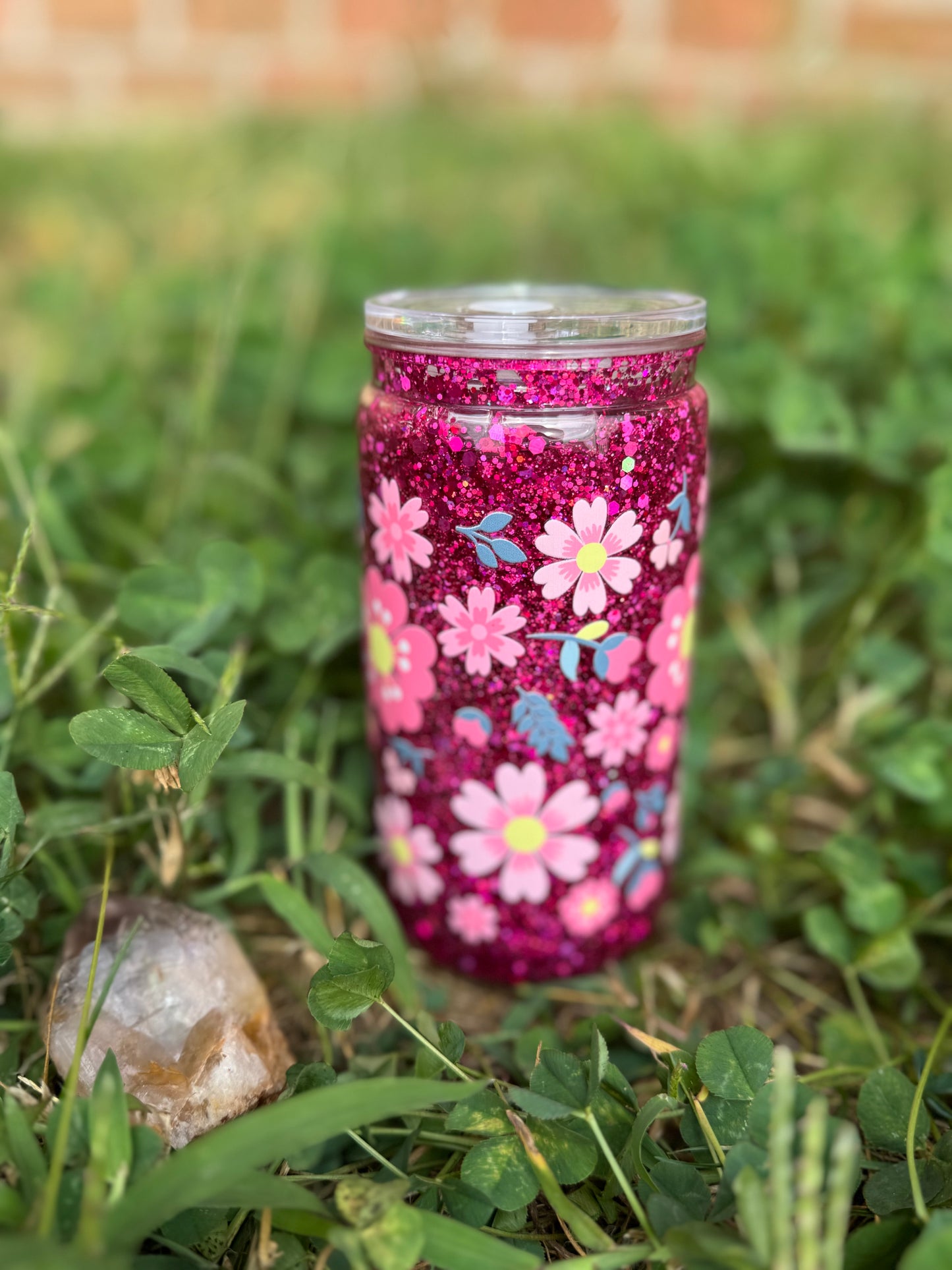 16 oz Glitter Snow Globe Can Tumblers