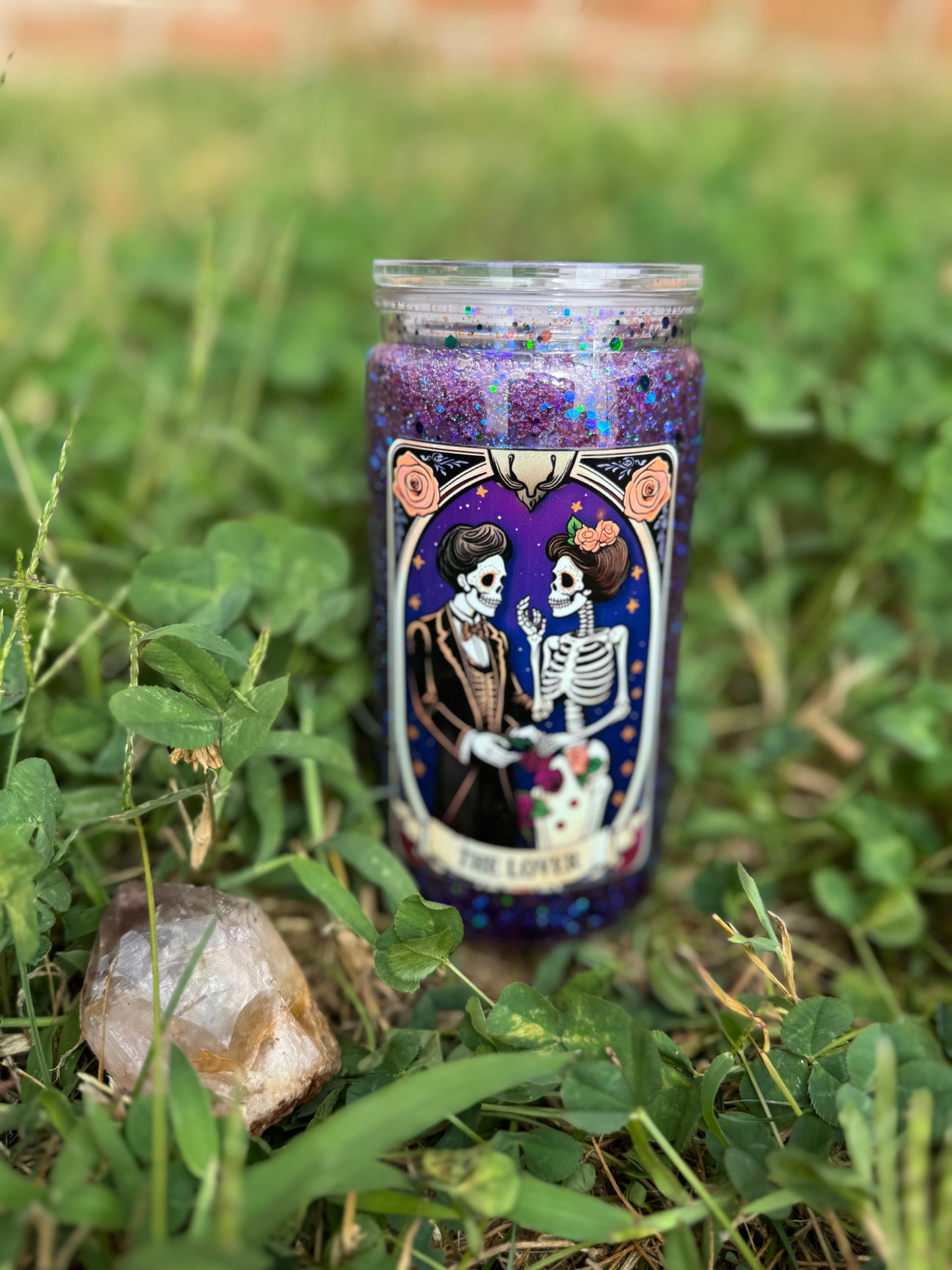 16 oz Glitter Snow Globe Can Tumblers