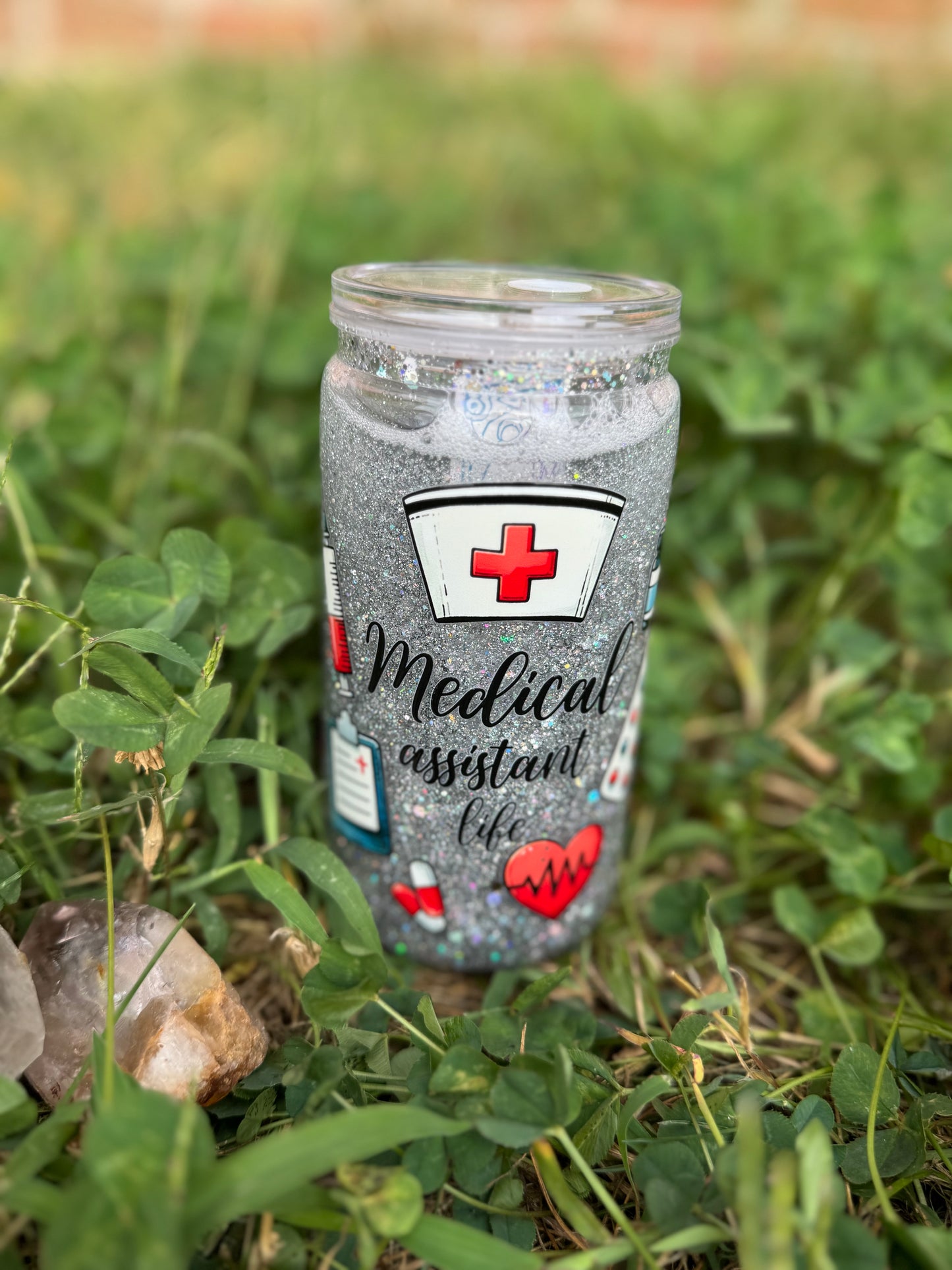 16 oz Glitter Snow Globe Can Tumblers