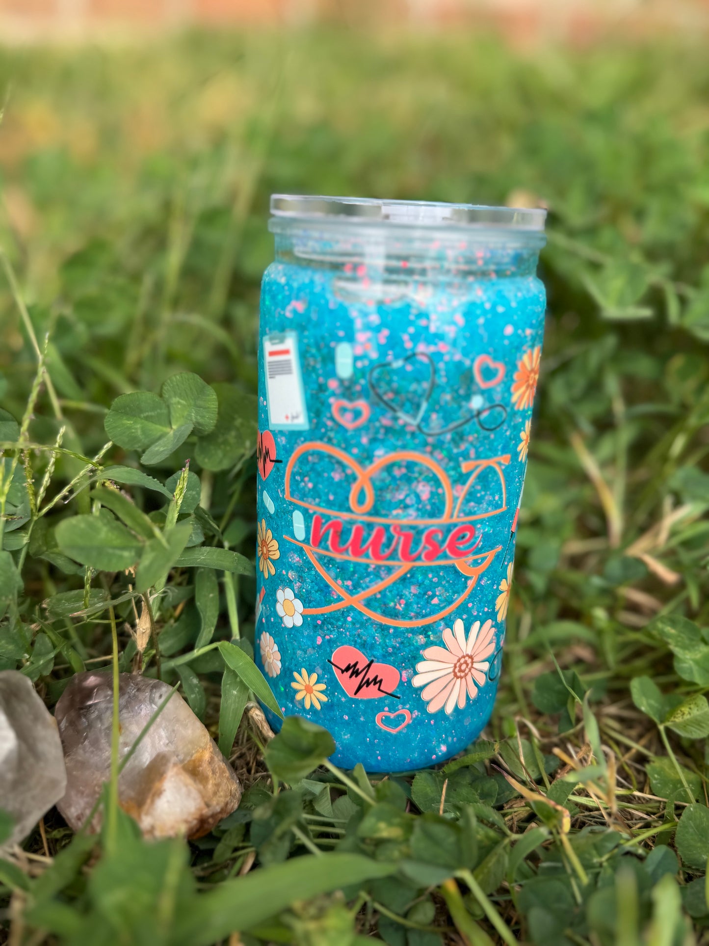 16 oz Glitter Snow Globe Can Tumblers