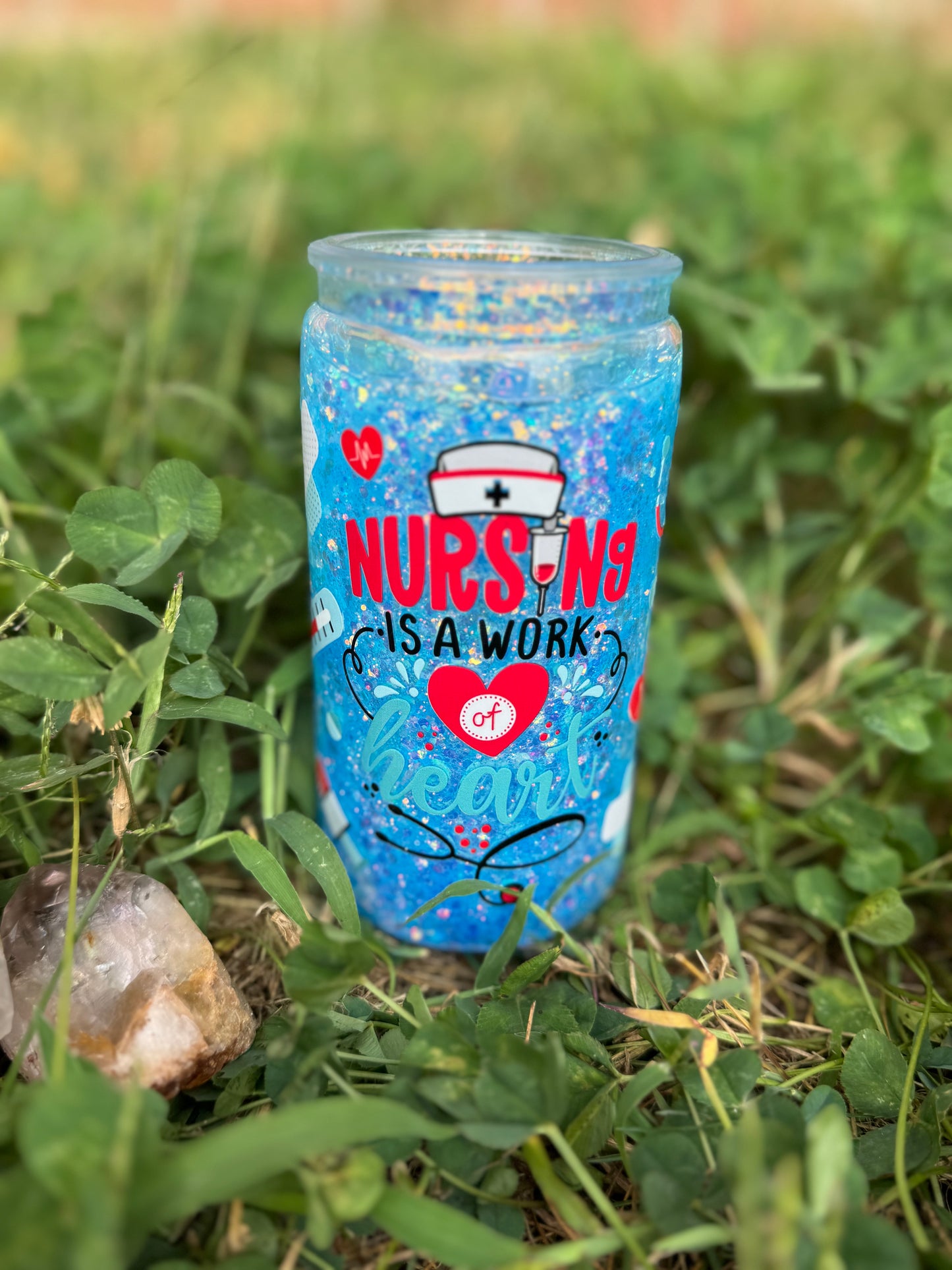 16 oz Glitter Snow Globe Can Tumblers