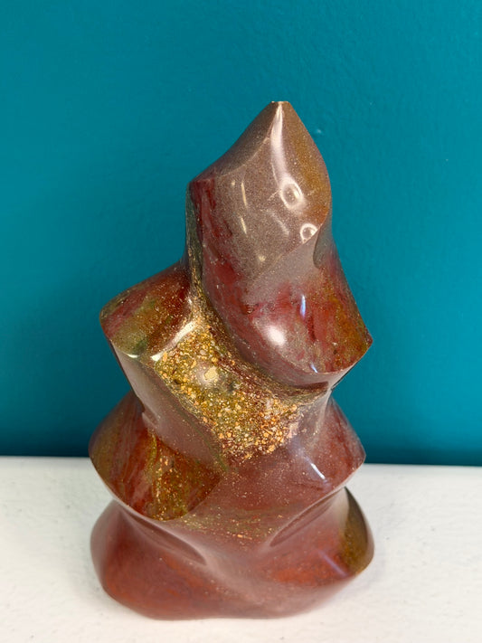 Polished Fire Jasper Freeform — Golden Vein (6")