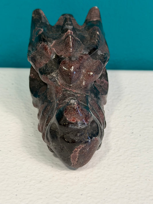 Emberfang Guardian — Mahogany Obsidian Dragon Head