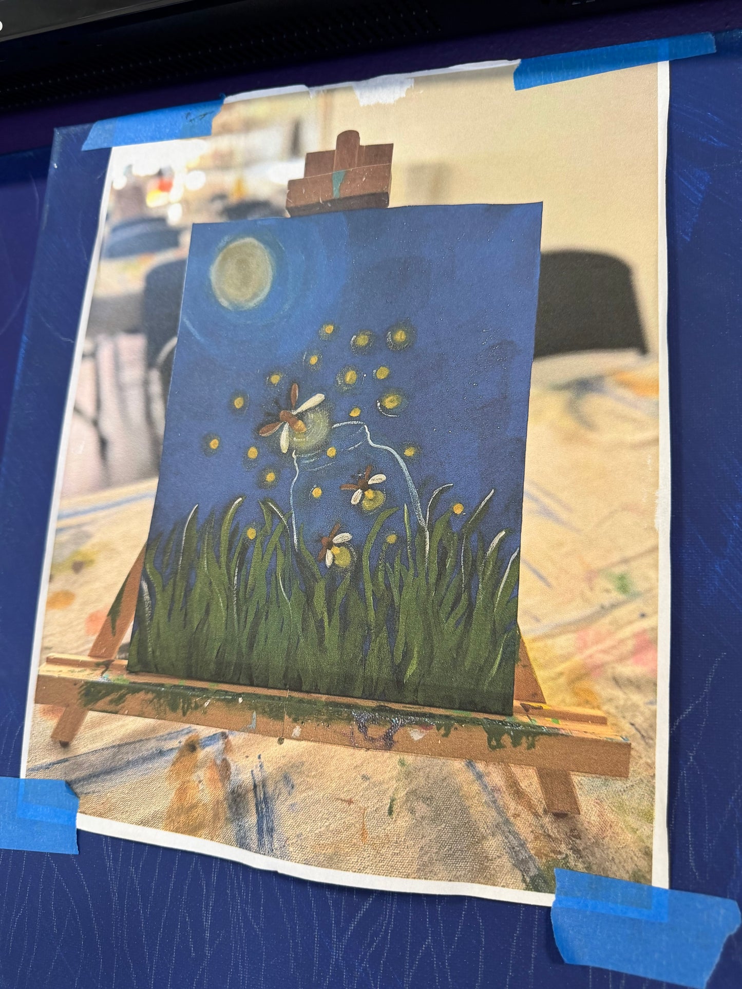 Premade “Fireflies in a Jar” Canvas – 11x14