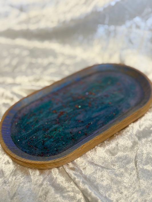Handmade Wood & Resin Trinket Dish