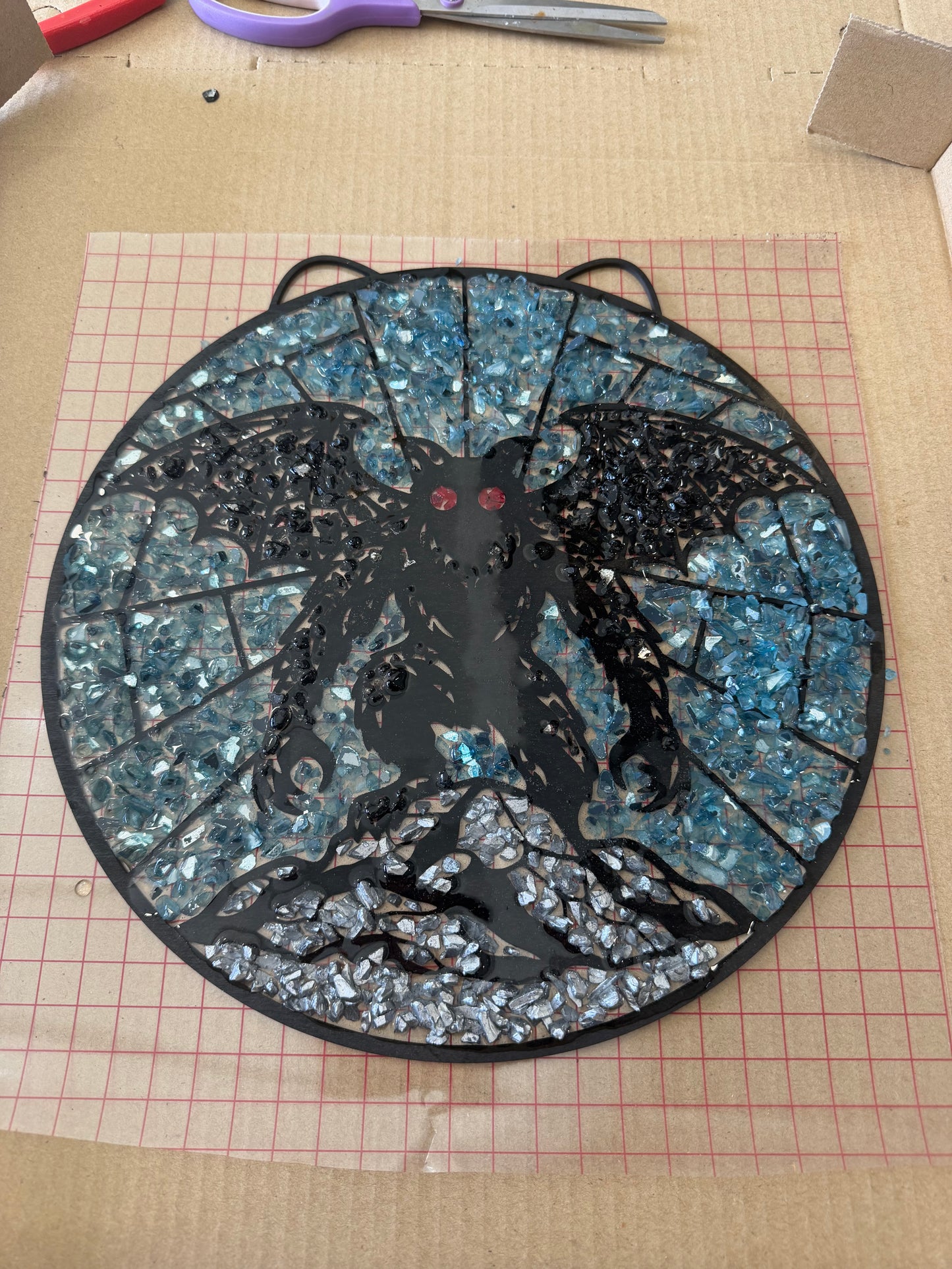 Moth Man Crushed Glass Suncatcher Workshop