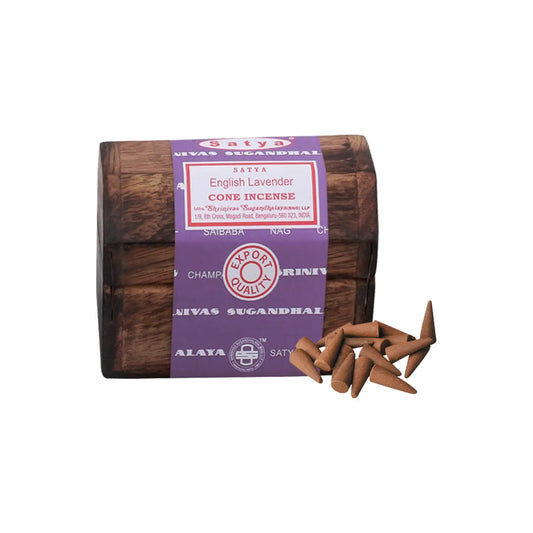 Satya Lavender Incense Cones — Box of 12