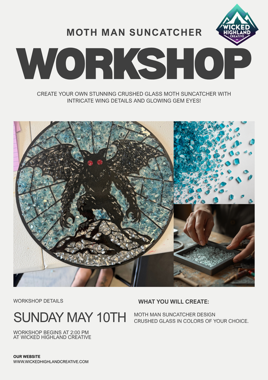 Moth Man Crushed Glass Suncatcher Workshop